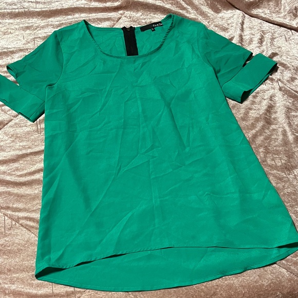 Ro & De Tops - Ro & De Vibrant Green Blouse